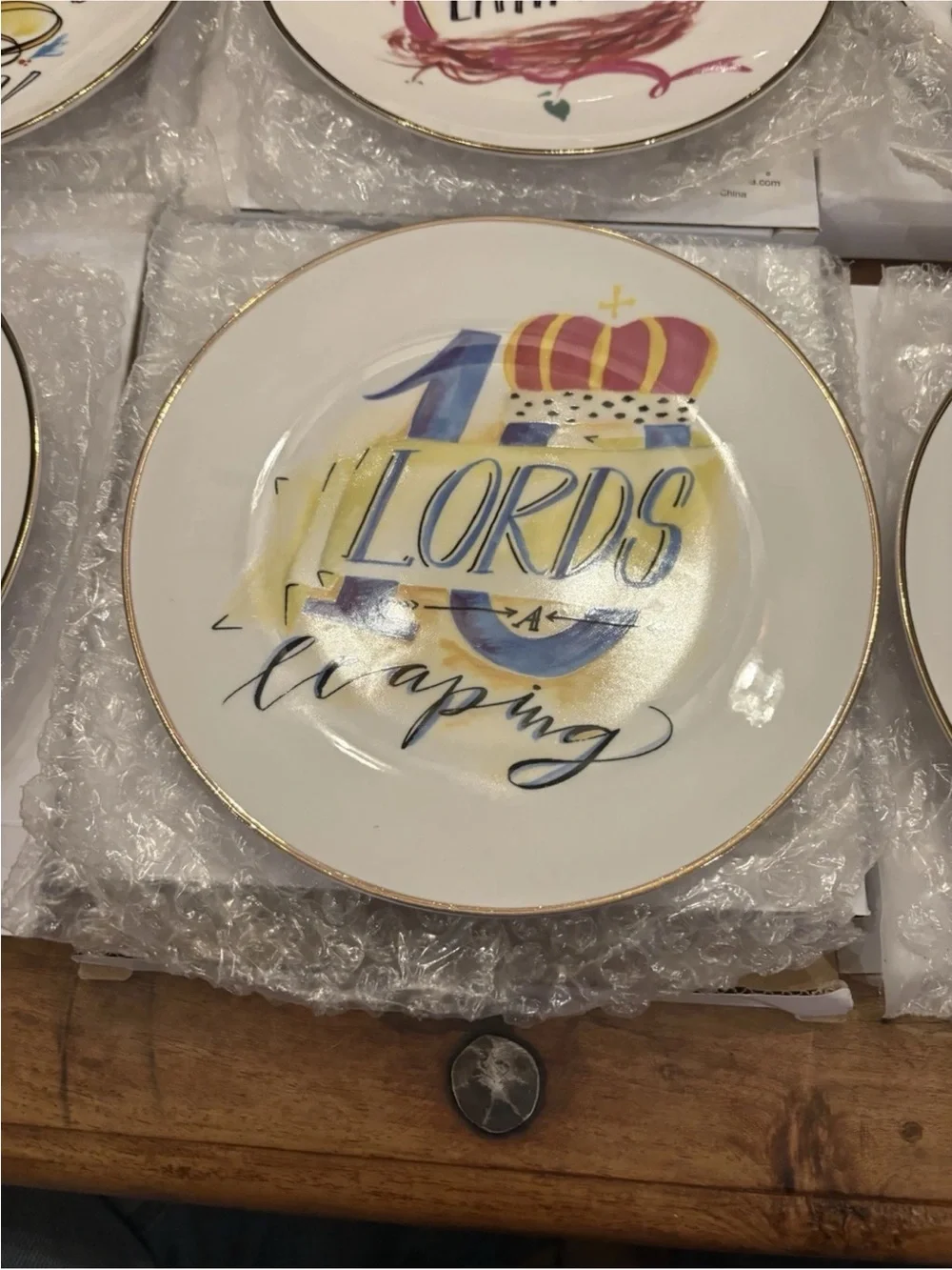 Mary & Martha 12 Days of Christmas Dessert Plates Complete Set of 12 NIB